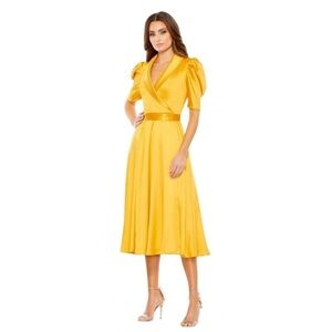 NWT Mac Duggal Golden Midi Dress Size 2